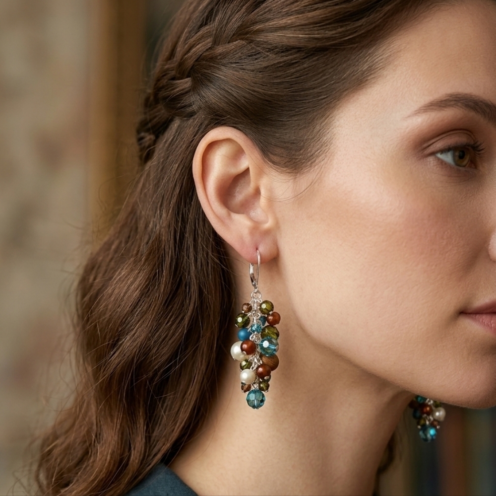 Elegant Multicolor Beaded Earrings